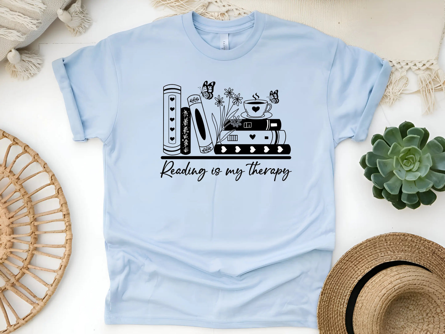 Reading Is My Therapy Shirt β Because Books are cheaper than a therapist!