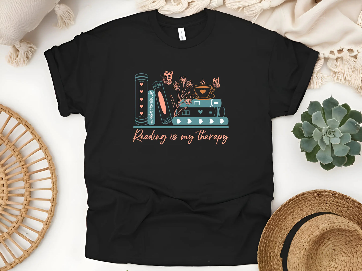 Reading Is My Therapy Shirt β Because Books are cheaper than a therapist!