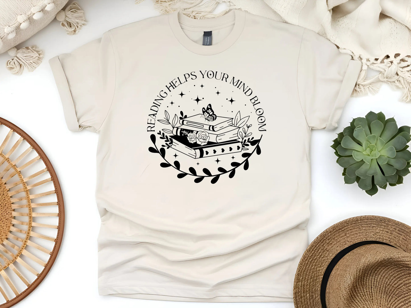 Reading Helps Your Mind Bloom β Booklover T-Shirt