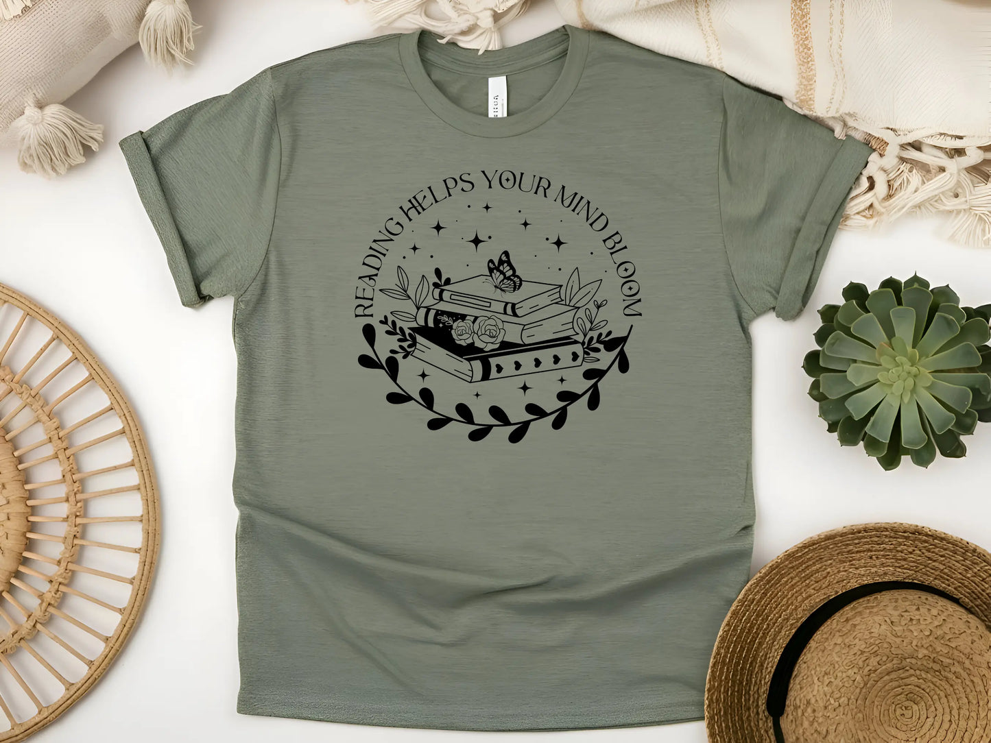Reading Helps Your Mind Bloom β Booklover T-Shirt