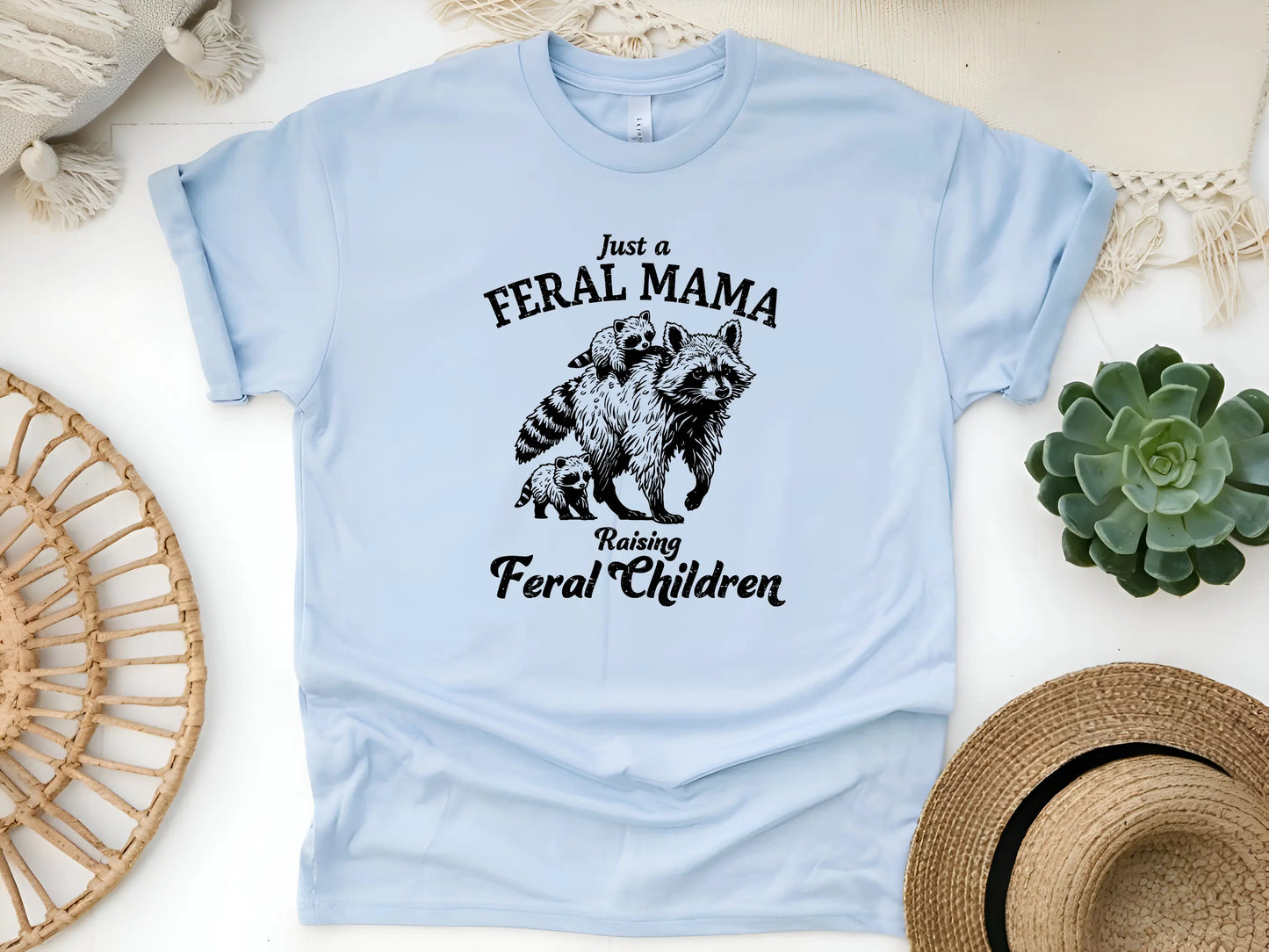 Just a Feral Mama Raising Her Feral Children Unisex Softstyle T-Shirt - Perfect Gift for Mums