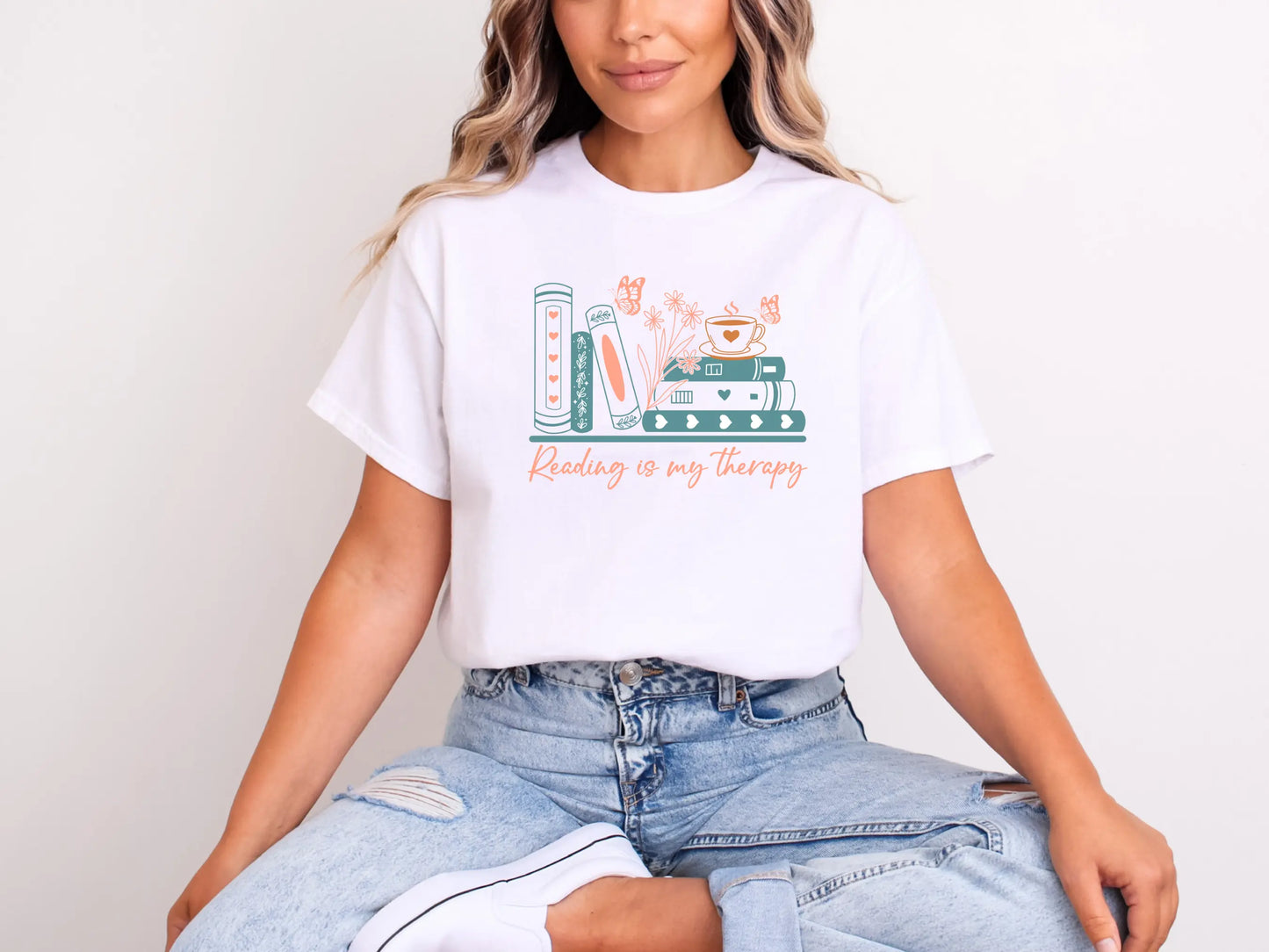 Reading Is My Therapy Shirt β Because Books are cheaper than a therapist!