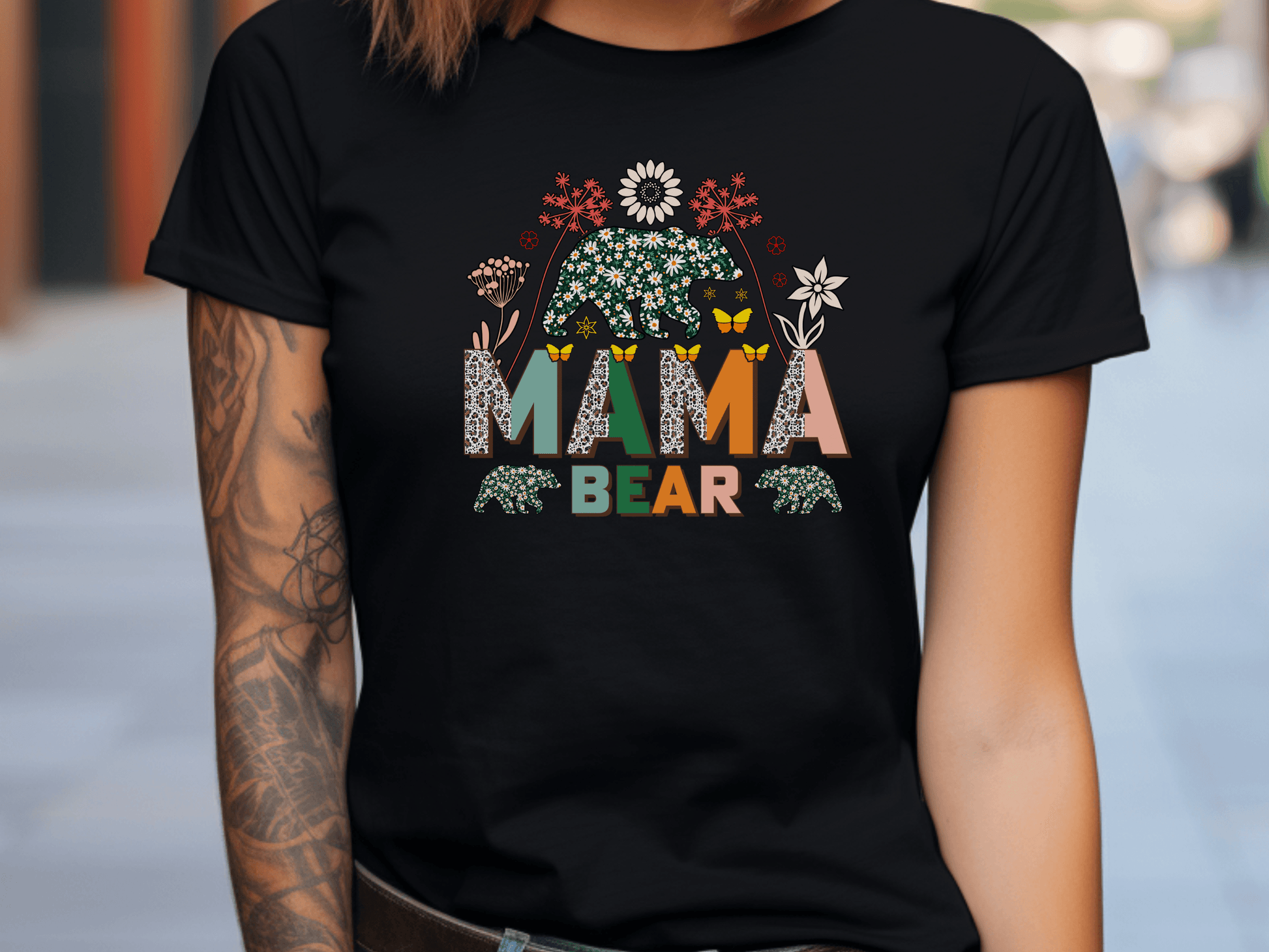 Mama Bear T-Shirt - Fierce, Floral & Fabulous - Lotta and Liv