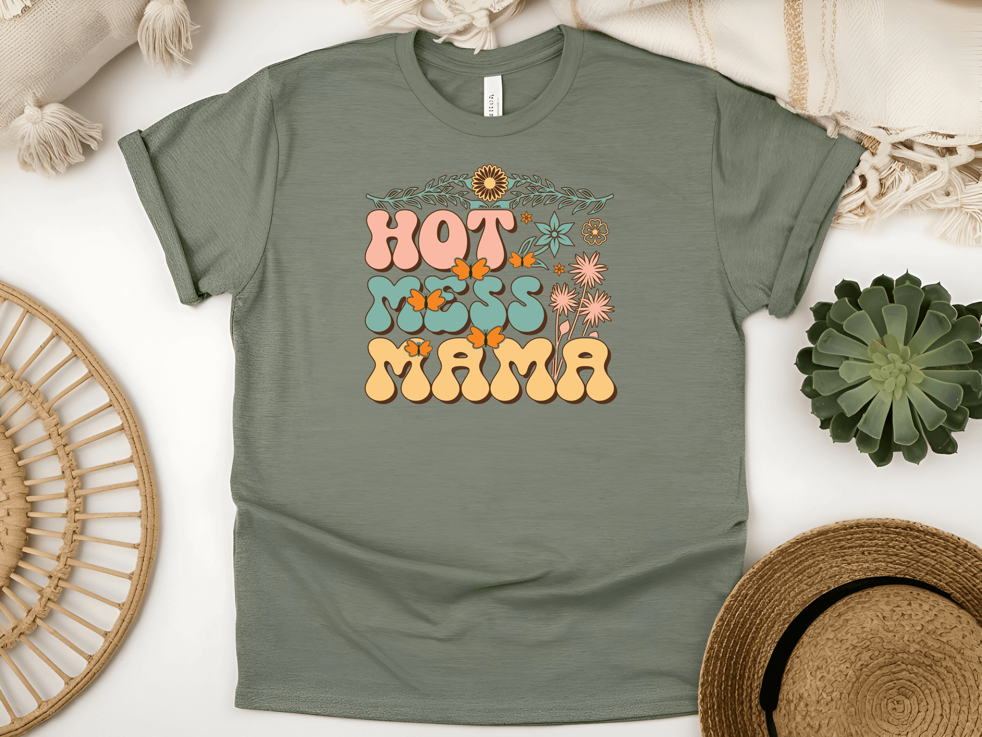 Hot Mess Mama Graphic Tee β Chaos, Coffee & Cuteness - Lotta and Liv