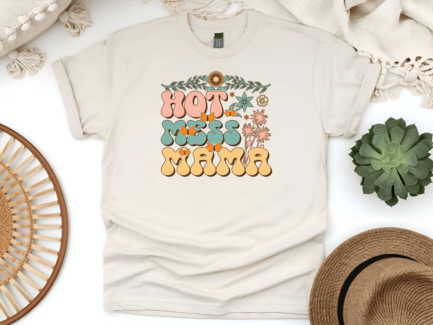 Hot Mess Mama Graphic Tee β Chaos, Coffee & Cuteness - Lotta and Liv