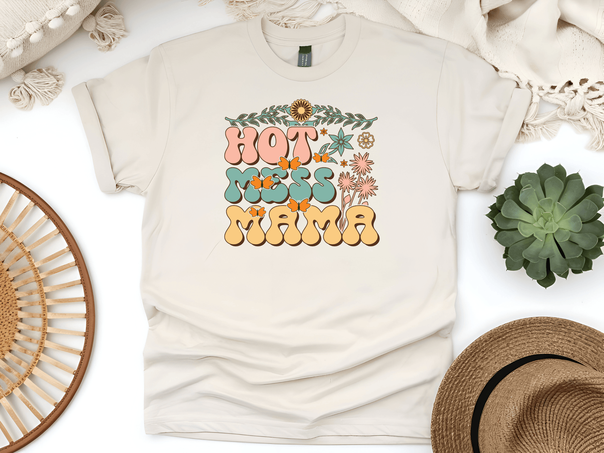 Hot Mess Mama Graphic Tee β Chaos, Coffee & Cuteness - Lotta and Liv