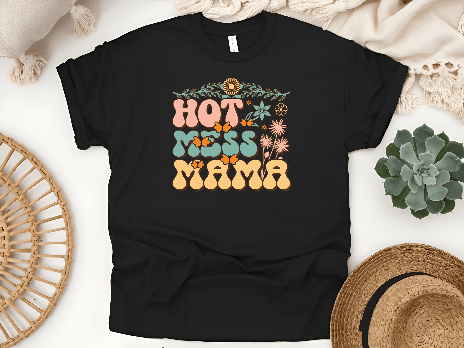 Hot Mess Mama Graphic Tee β Chaos, Coffee & Cuteness - Lotta and Liv