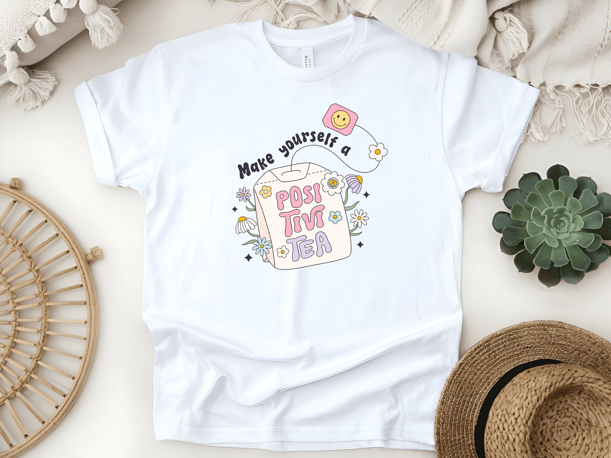 Make Yourself a Positivi-Tea Mum Graphic Tee – Sip, Smile & Survive - Lotta and Liv