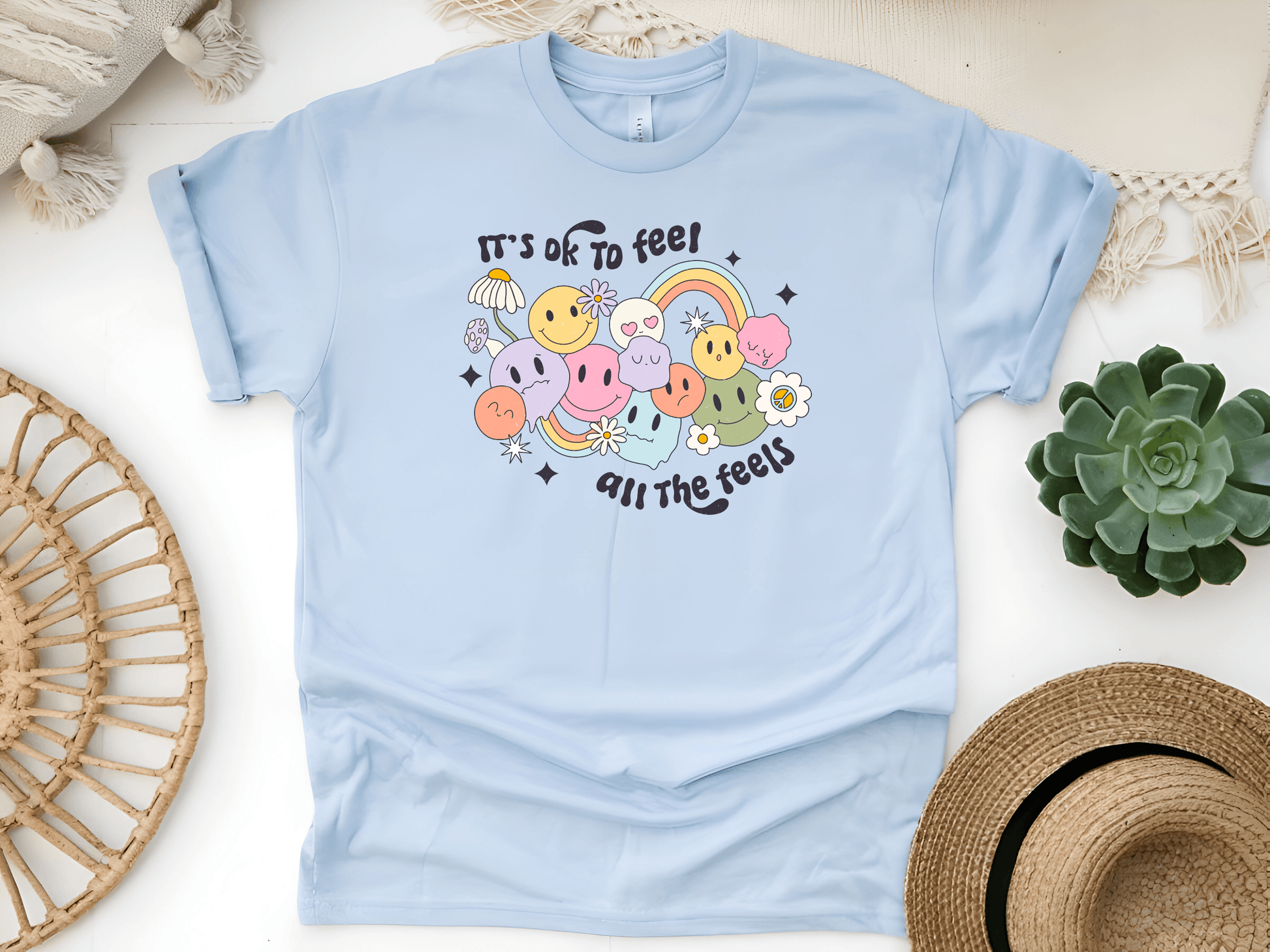 It’s OK to Feel All the Feels Graphic Unisex Tee – Comfort for Every Emotion - Lotta and Liv