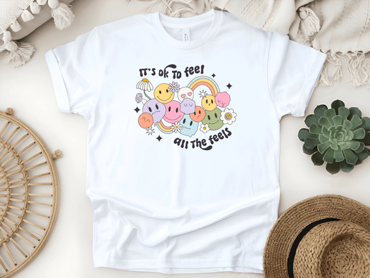 It’s OK to Feel All the Feels Graphic Unisex Tee – Comfort for Every Emotion - Lotta and Liv