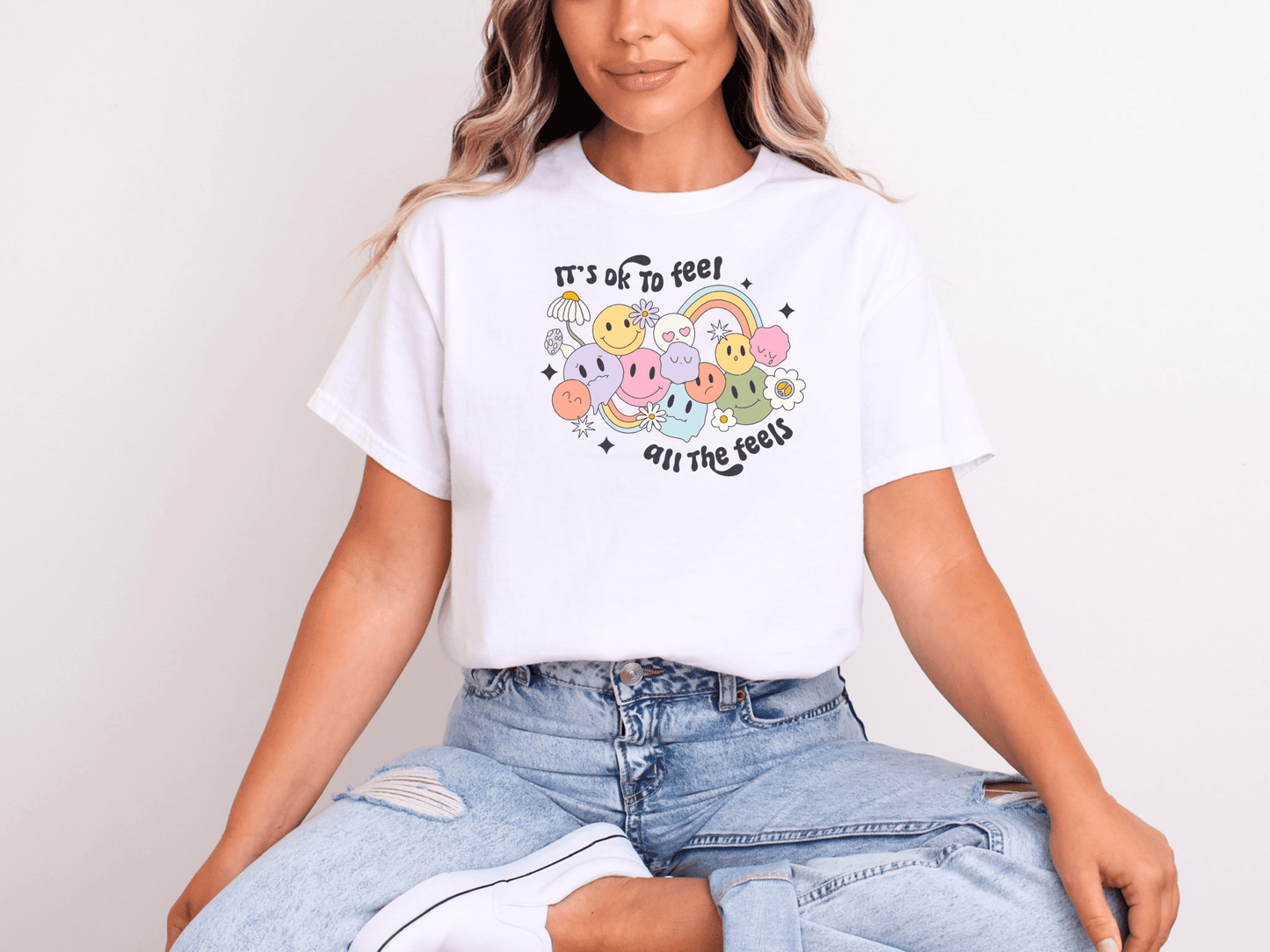 It’s OK to Feel All the Feels Graphic Unisex Tee – Comfort for Every Emotion - Lotta and Liv