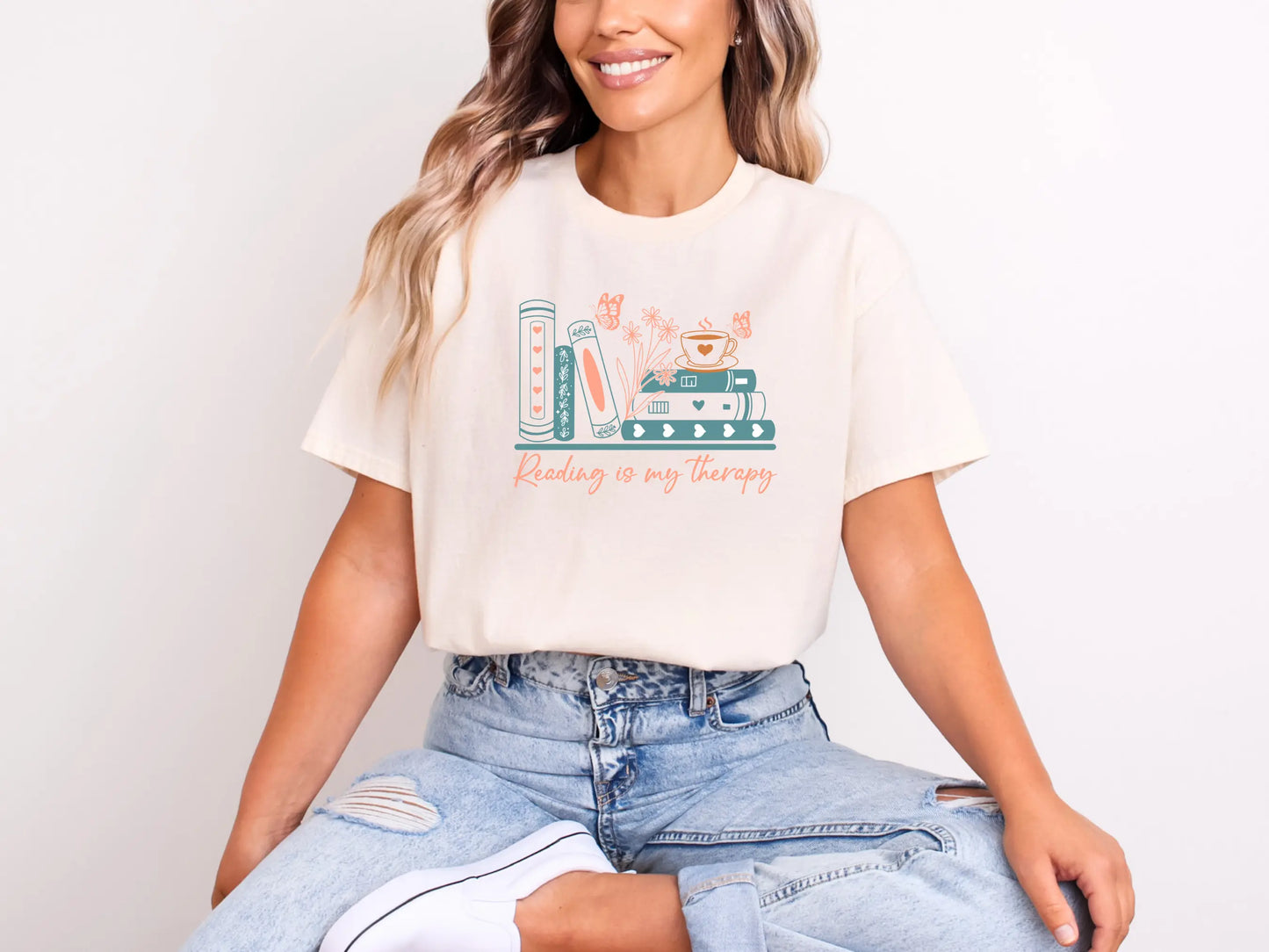 Reading Is My Therapy Shirt β Because Books are cheaper than a therapist!