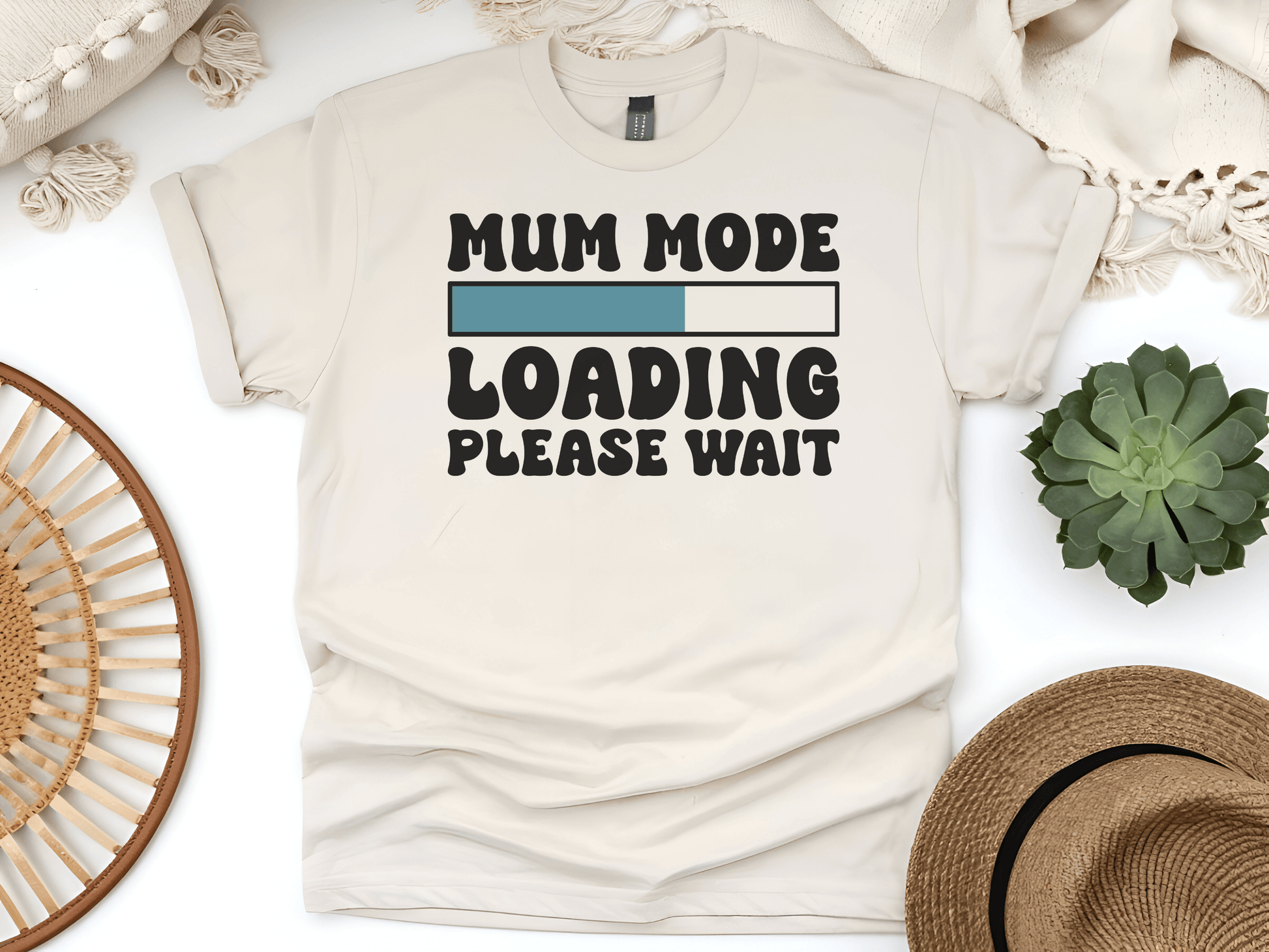 "Mum Mode Loading... Please Wait" T-Shirt – Because Mum Life Never Stops! - Lotta and Liv