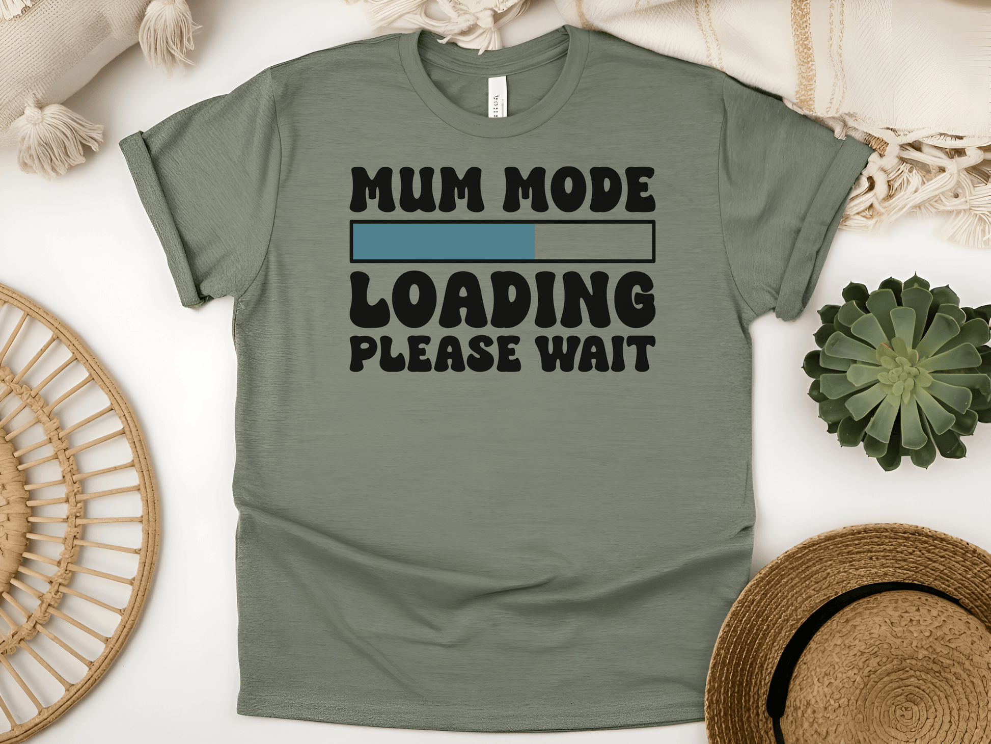 "Mum Mode Loading... Please Wait" T-Shirt – Because Mum Life Never Stops! - Lotta and Liv