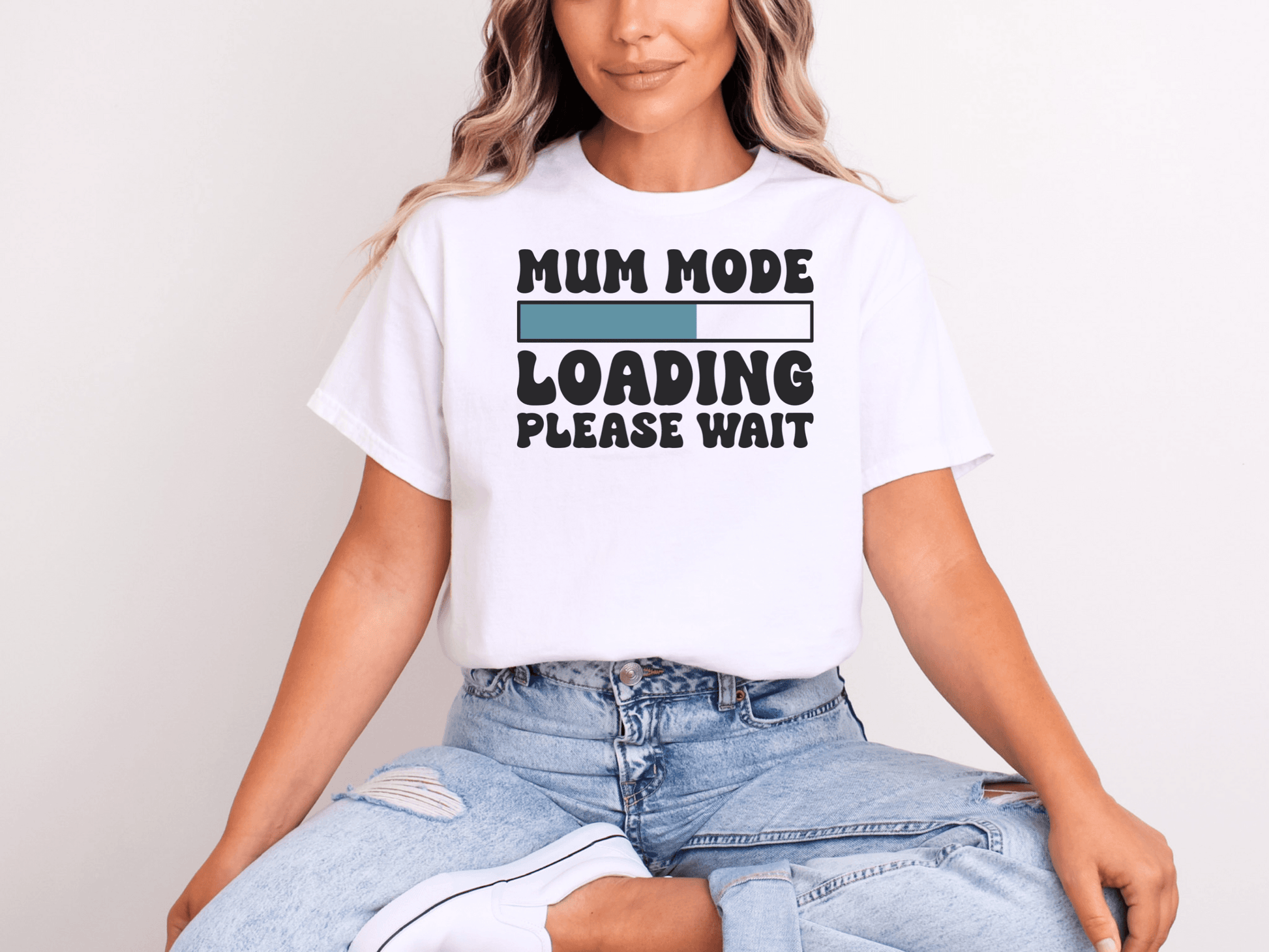 "Mum Mode Loading... Please Wait" T-Shirt – Because Mum Life Never Stops! - Lotta and Liv