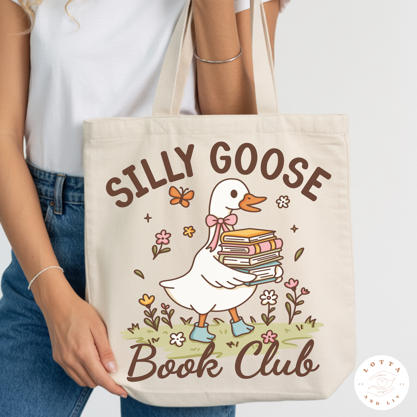 Silly Goose Book Club - Heavy Canvas Tote Bag