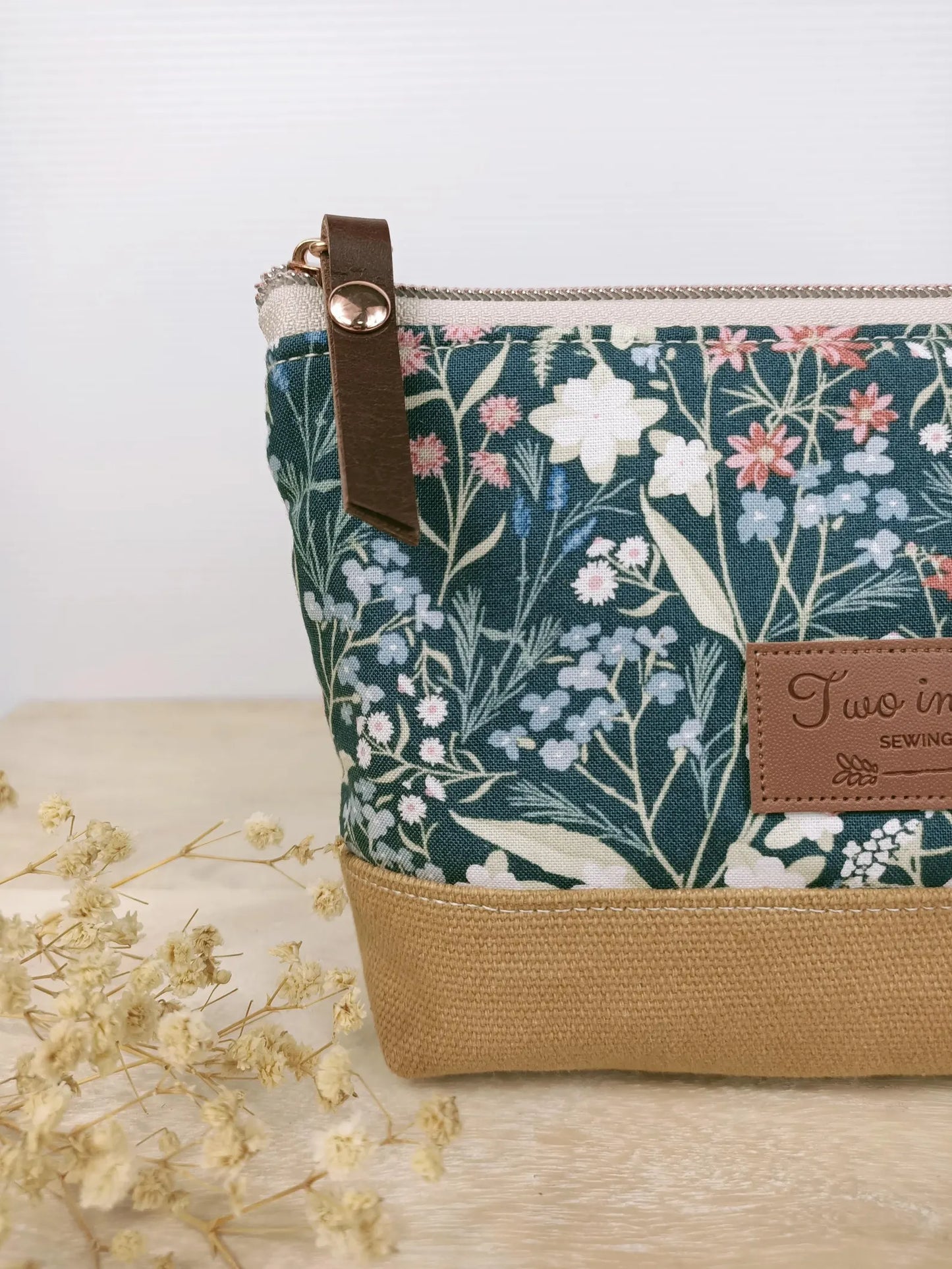Floral Zipper Pouch – Spill Proof Vinyl-Lined Toiletry & Makeup Bag