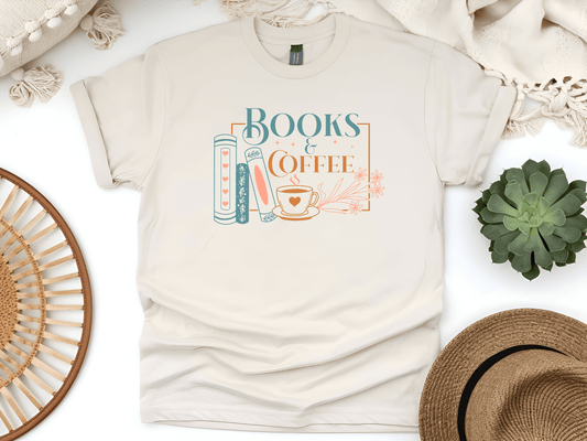 Books & Coffee Unisex T-Shirt – The Perfect Tee for Bookworms & Coffee Lovers - Lotta and Liv