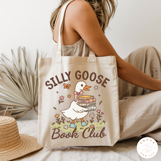 Silly Goose Book Club - Heavy Canvas Tote Bag