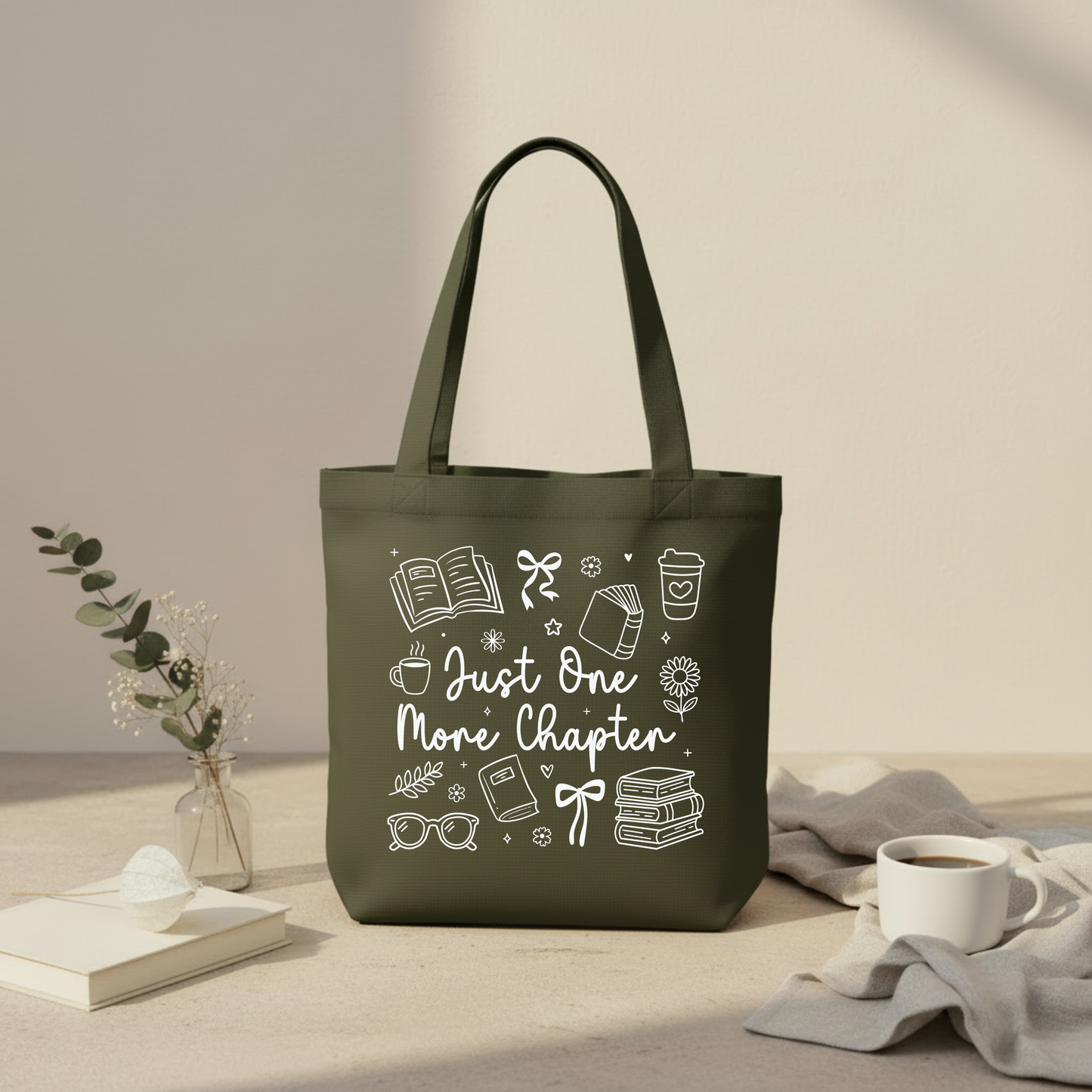 Bookish Heavy Canvas Tote Bag - Just one More Chapter